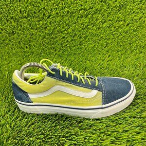 Vans Off The Wall Old Skool Womens Size 8.5 Blue White Walking Shoes Sneakers